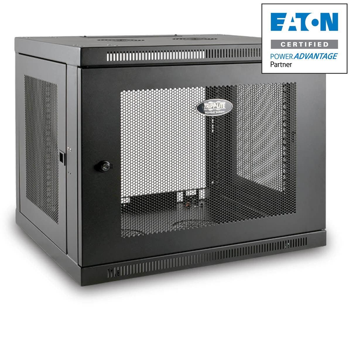 Wall Mount Rack Enclosure 9U - Switch Depth Plus Locking Cabinet | Tripp Lite SRW9UDP