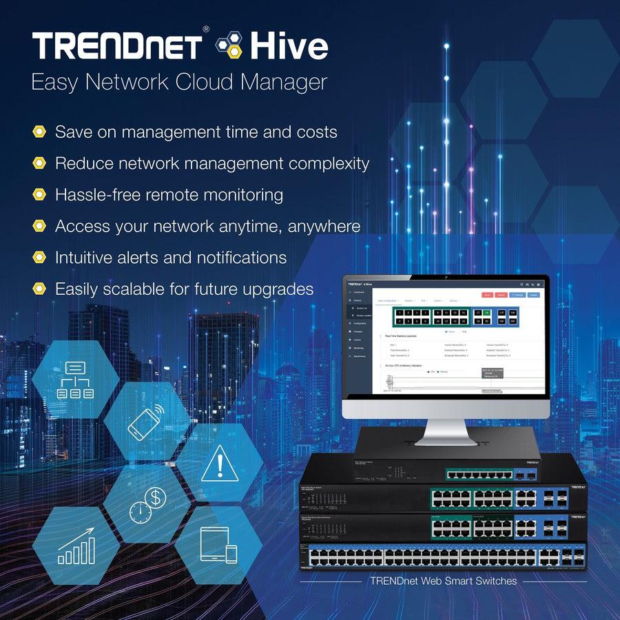 Web Smart PoE+ Switch - 10-Port Gigabit Managed Network Switch 130W | TRENDnet TPE-1021WS