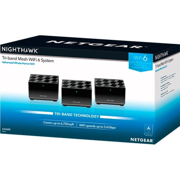 WiFi 6 Mesh System - Tri-Band Whole Home Coverage | Tecisoft MK83-100NAS