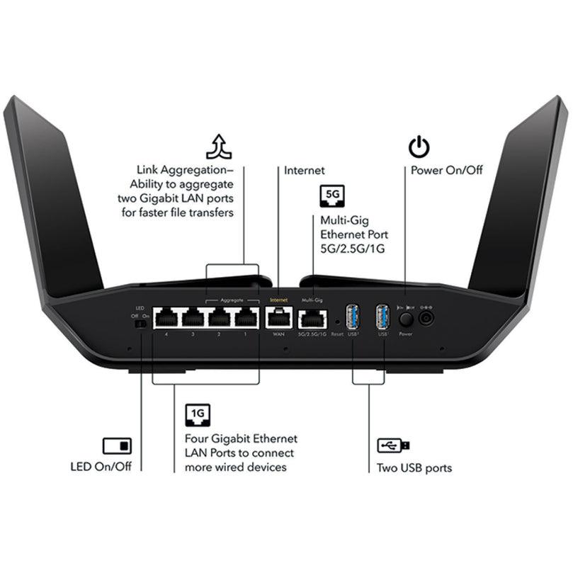 WiFi 6 Router - AX6000 12-Stream Nighthawk Gaming Router | NETGEAR RAX120 RAX120-100NAS