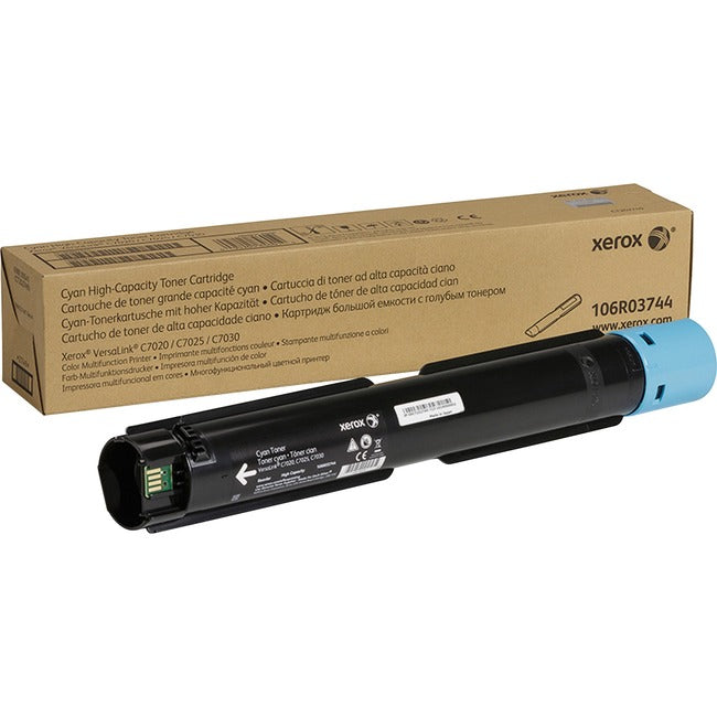 Xerox Original Standard Yield Laser Toner Cartridge - Cyan - 1 Each 106R03744