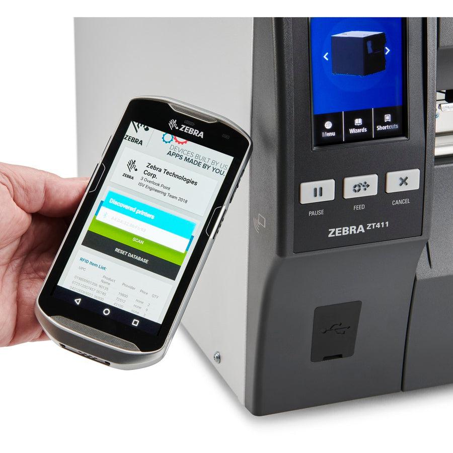 Zebra ZT411 Desktop Direct Thermal/Thermal Transfer Printer - Monochrome - Label Print - USB - Serial - Bluetooth - TAA Compliant ZT41143-T0100AGA