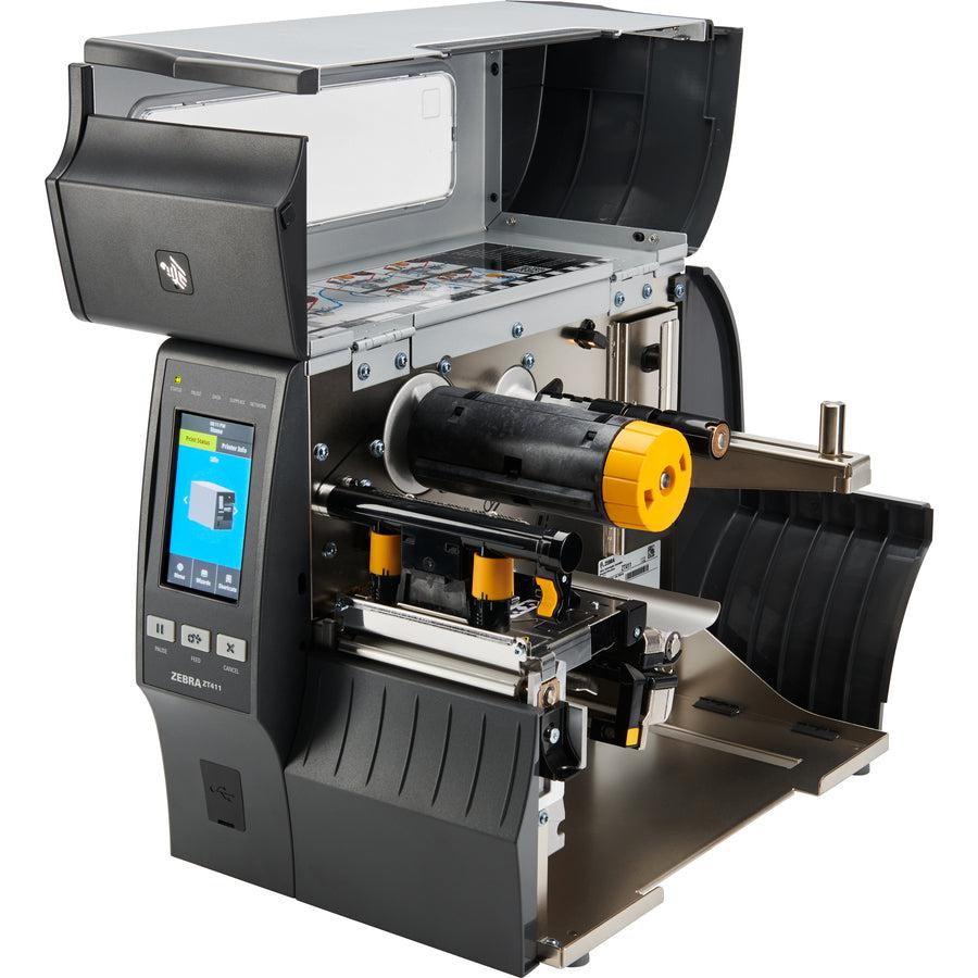 Zebra ZT411 Desktop Direct Thermal/Thermal Transfer Printer - Monochrome - Label Print - USB - Serial - Bluetooth - TAA Compliant ZT41143-T0100AGA