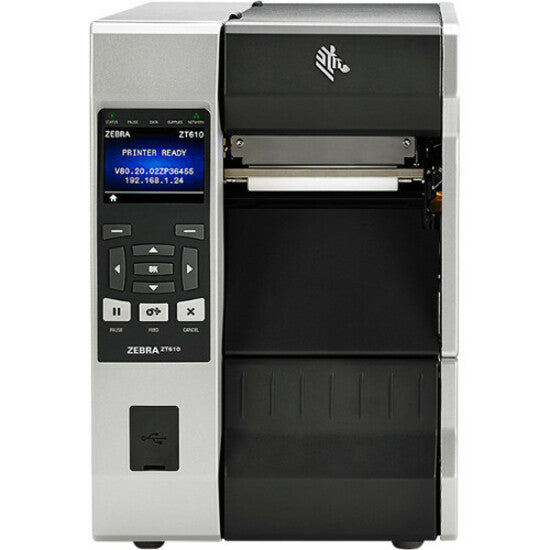 Zebra ZT610 Industrial Direct Thermal/Thermal Transfer Printer - Monochrome - Label Print - USB - Serial - Bluetooth ZT61046-T0101A0Z