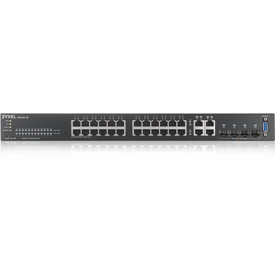 Zyxel GS2220-28 24-Port PoE Switch - Layer 2 Managed Gigabit Ethernet | TecisOft