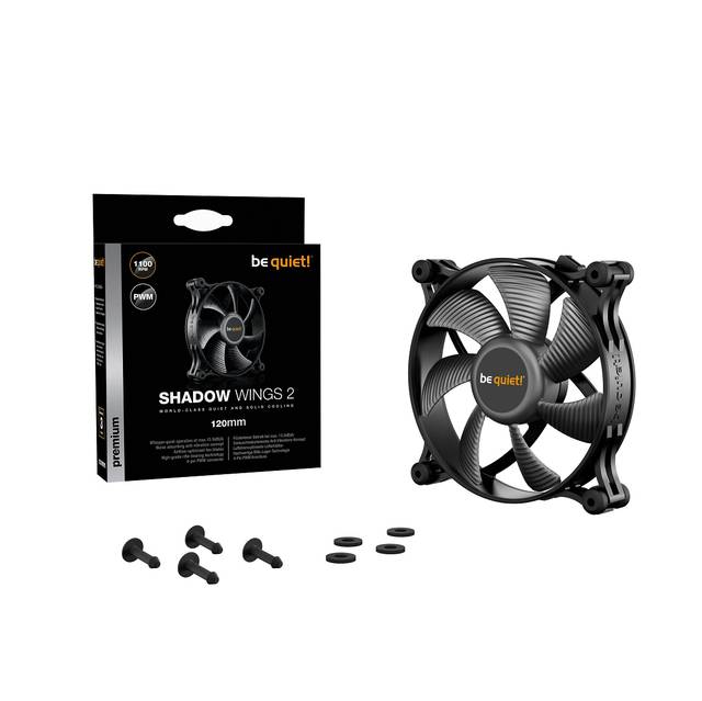 Be Quiet! Shadow Wings 2 120Mm Pwm, Silent Computer Fans, Low Noise Operation, Rubber Fan Frame, Designed In Germany