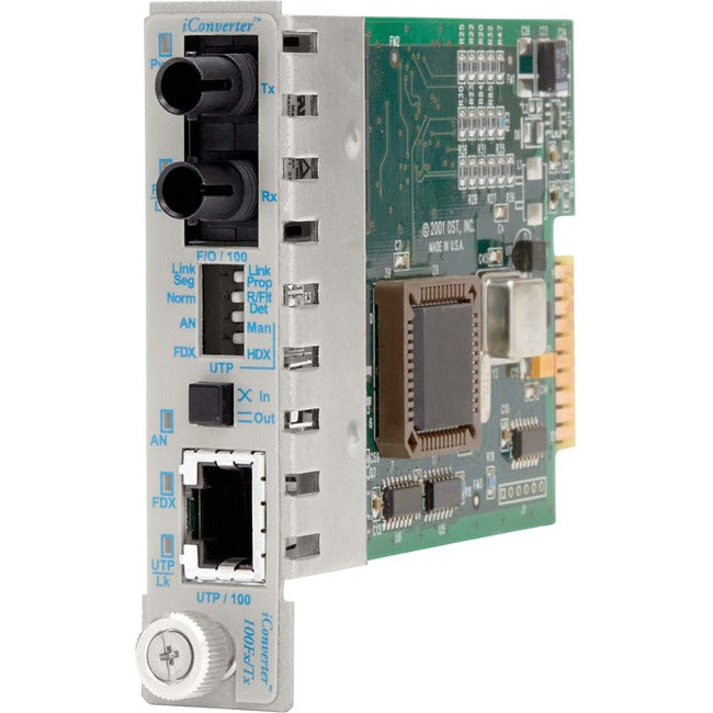 iConverter 100Mbps Ethernet Fiber Media Converter RJ45 ST Single-Mode 30km Module 8361-1