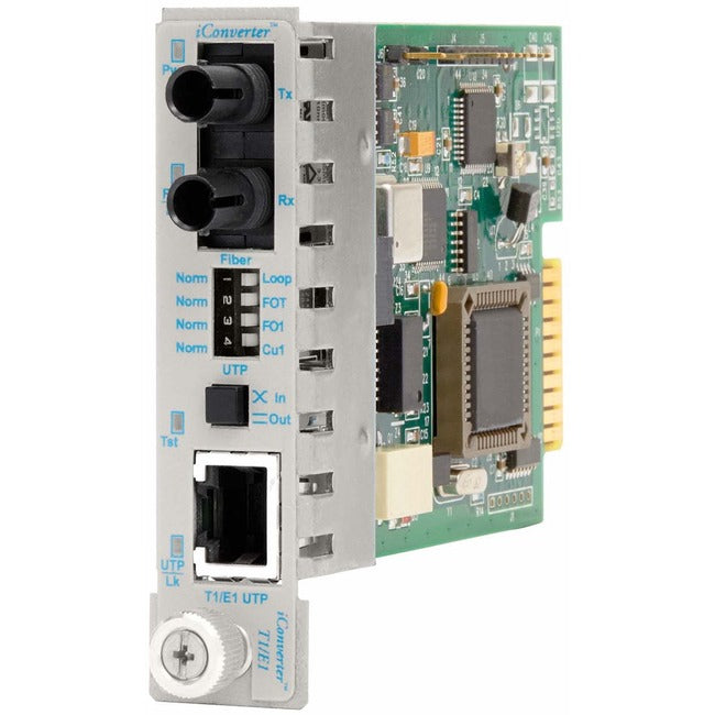 Iconverter T1/E1 Fiber Media Converter Rj48 St Multimode 5Km Module