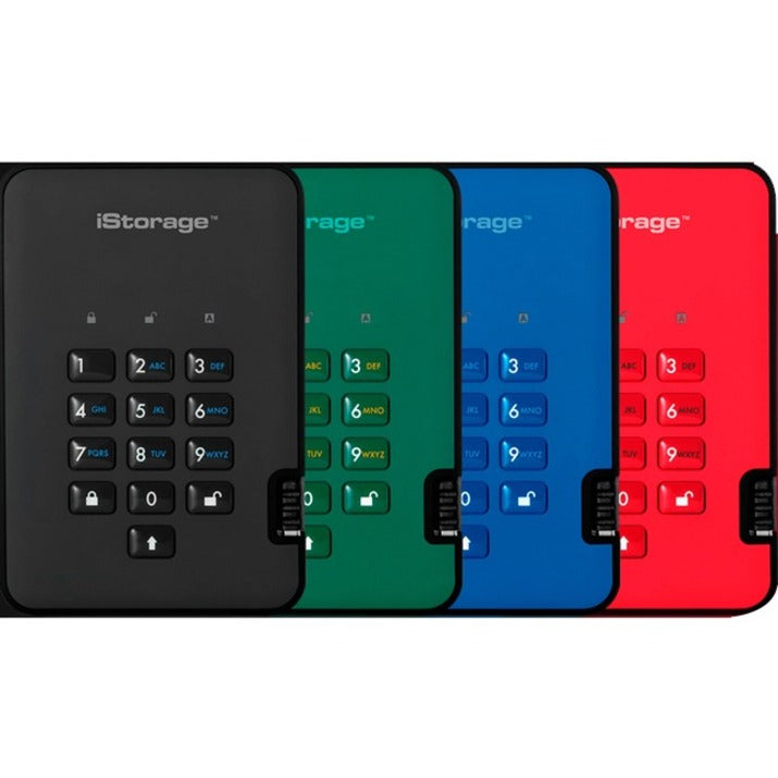 iStorage diskAshur2 HDD 5 TB | Secure Portable Hard Drive | Password Protected | Dust/Water-Resistant | Hardware Encryption IS-DA2-256-5000-B